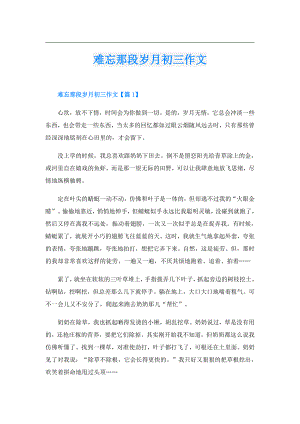 难忘那段岁月初三作文.doc