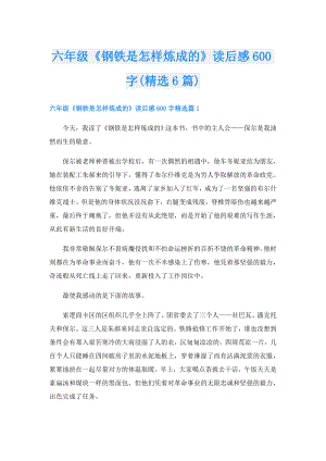 六年级《钢铁是怎样炼成的》读后感600字(精选6篇).doc