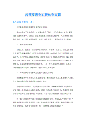 教师反思会心得体会5篇.doc