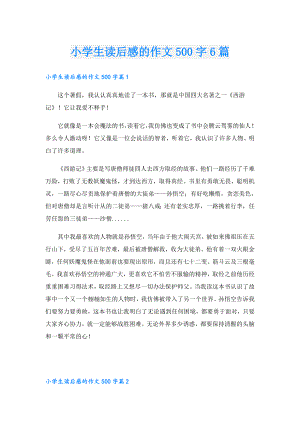 小学生读后感的作文500字6篇.doc