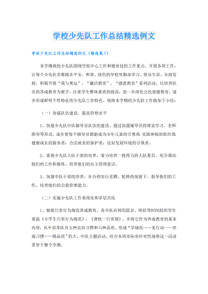 学校少先队工作总结精选例文.doc