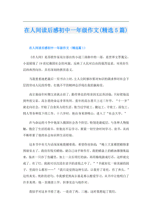 在人间读后感初中一年级作文(精选5篇).doc