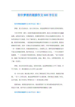 初中梦想的翅膀作文600字左右.doc