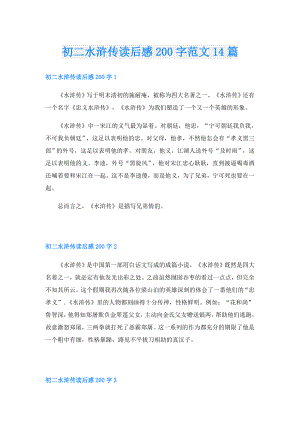 初二水浒传读后感200字范文14篇.doc