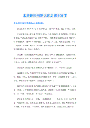 水浒传读书笔记读后感600字.doc