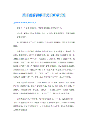 关于雨的初中作文600字5篇.doc