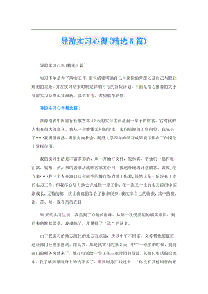 导游实习心得(精选5篇).doc