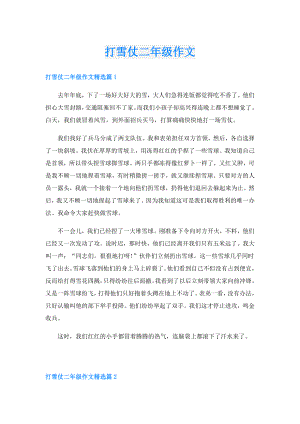 打雪仗二年级作文.doc