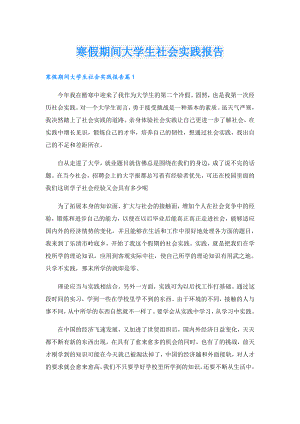 寒假期间大学生社会实践报告.doc