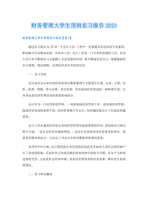 财务管理大学生顶岗实习报告2023.doc