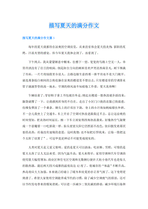 描写夏天的满分作文.doc