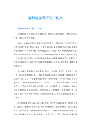 老师您辛苦了初二作文.doc