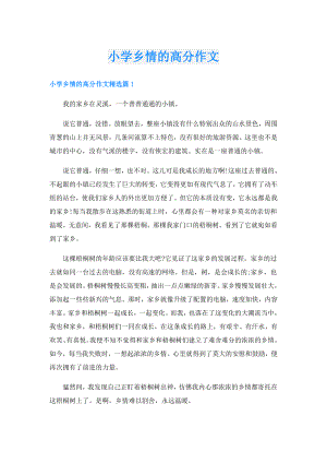 小学乡情的高分作文.doc