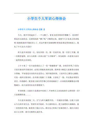 小学生个人军训心得体会.doc