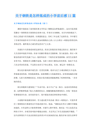 关于钢铁是怎样炼成的小学读后感11篇.doc