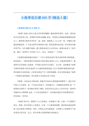 小海蒂读后感600字(精选5篇).doc