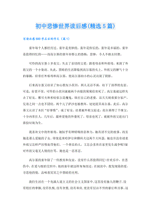 初中悲惨世界读后感(精选5篇).doc