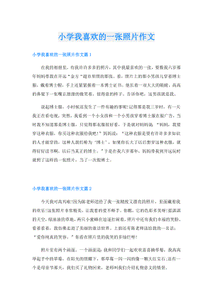 小学我喜欢的一张照片作文.doc