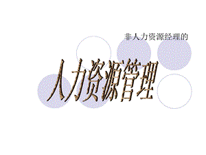 非人力资源的人力资源管理企业教程版.ppt