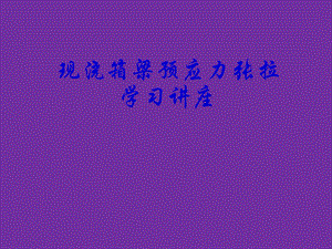 现浇箱梁预应力张拉培训讲义.ppt
