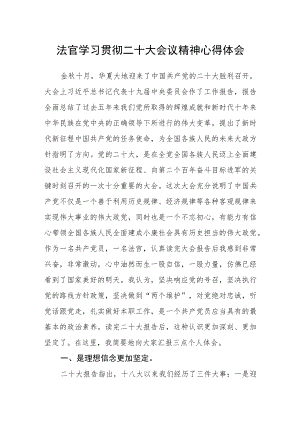 法官学习贯彻二十大会议精神心得体会.docx