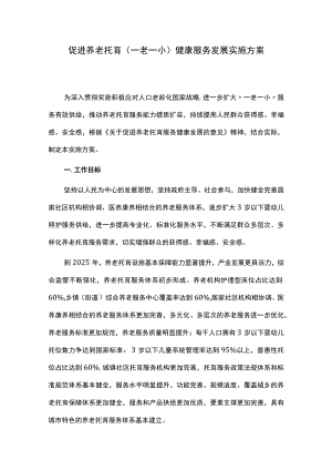 促进养老托育（一老一小）健康服务发展实施方案.docx