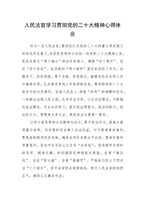 人民法官学习贯彻党的二十大精神心得体会.docx