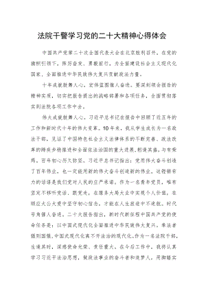 法院干警学习党的二十大精神心得体会.docx