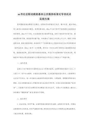 xx市社会联动救助基本公共服务标准化专项试点实施方案.docx