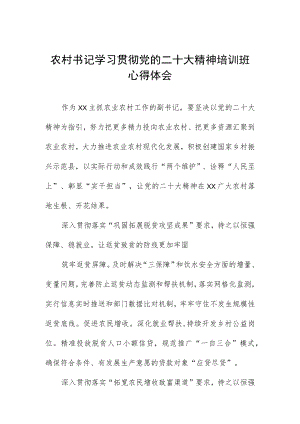 农村书记学习贯彻党的二十大精神培训班心得体会.docx