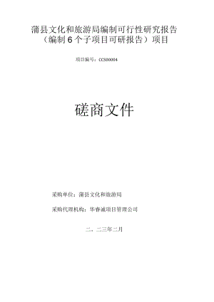 蒲县文化和旅游局编制可行性研究报告编制6个子项目可研报告项目.docx