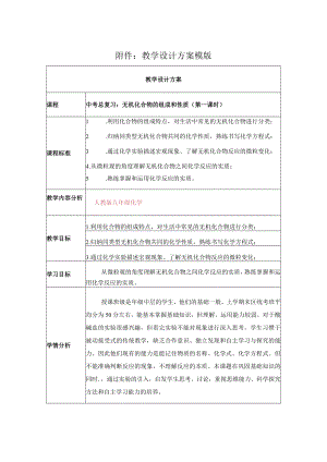 无机化合物的组成和性质（第一课时） 教学设计.docx