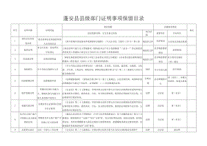 蓬安县县级部门证明事项保留目录.docx