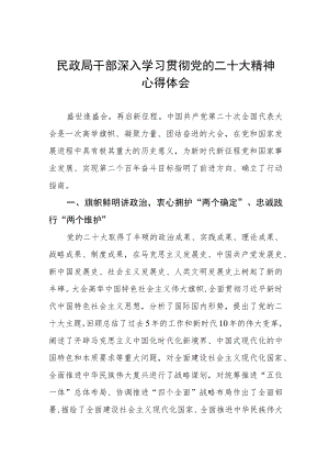 民政局干部深入学习贯彻党的二十大精神心得体会.docx