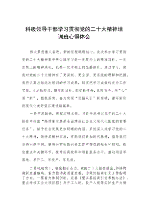 科级领导干部学习贯彻党的二十大精神培训班心得体会.docx