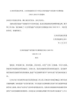 江西省发展改革委、江西省能源局关于印发江西省氢能产业发展中长期规划(2023―2035年)的通知.docx