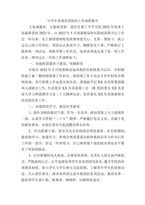 中学年度基层团组织工作述职报告.docx