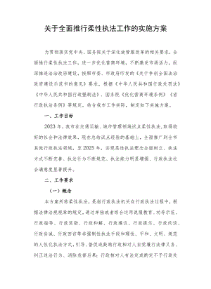关于全面推行柔性执法工作的实施方案.docx