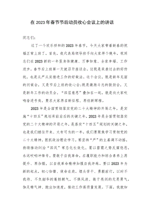 领导在2023年免年春节后收心会议上的发言讲话.docx