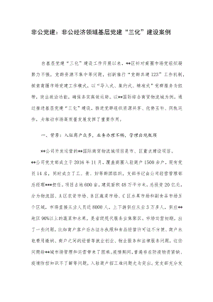 非公党建：非公经济领域基层党建“三化”建设案例.docx