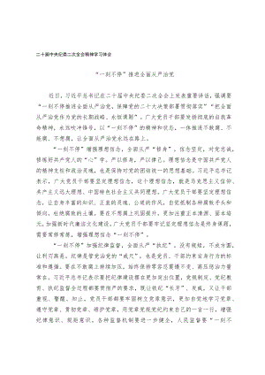 二十届中央纪委二次全会精神学习体会.docx