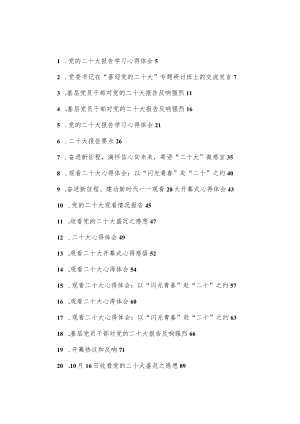 （46篇）二十大报告、心得、简讯、发言等汇编.docx