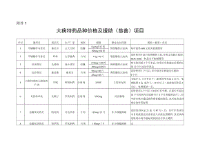《大病特药品种价格及援助（慈善）项目》.docx
