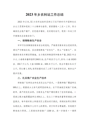 2023年乡农科站工作总结.docx