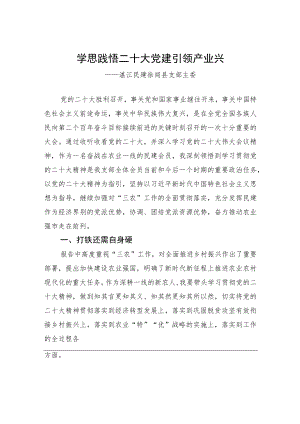 湛江民建徐闻县支部主委谈二十大心得体会（20230118）.docx