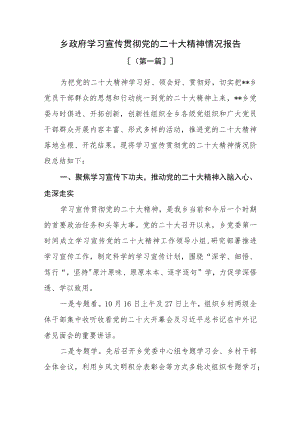 （10篇）学习宣传贯彻党的二十大精神情况报告.docx
