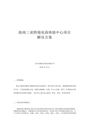 海南三亚跨境电商体验中心项目解决方案.docx