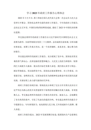 学习2023年政府工作报告心得体会一.docx