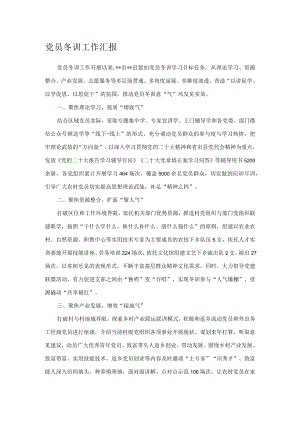 党员冬训工作汇报.docx