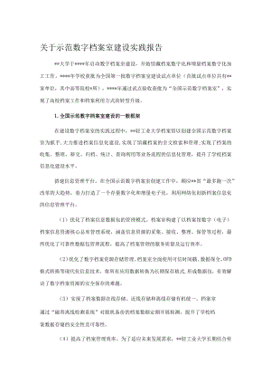 关于示范数字档案室建设实践报告.docx